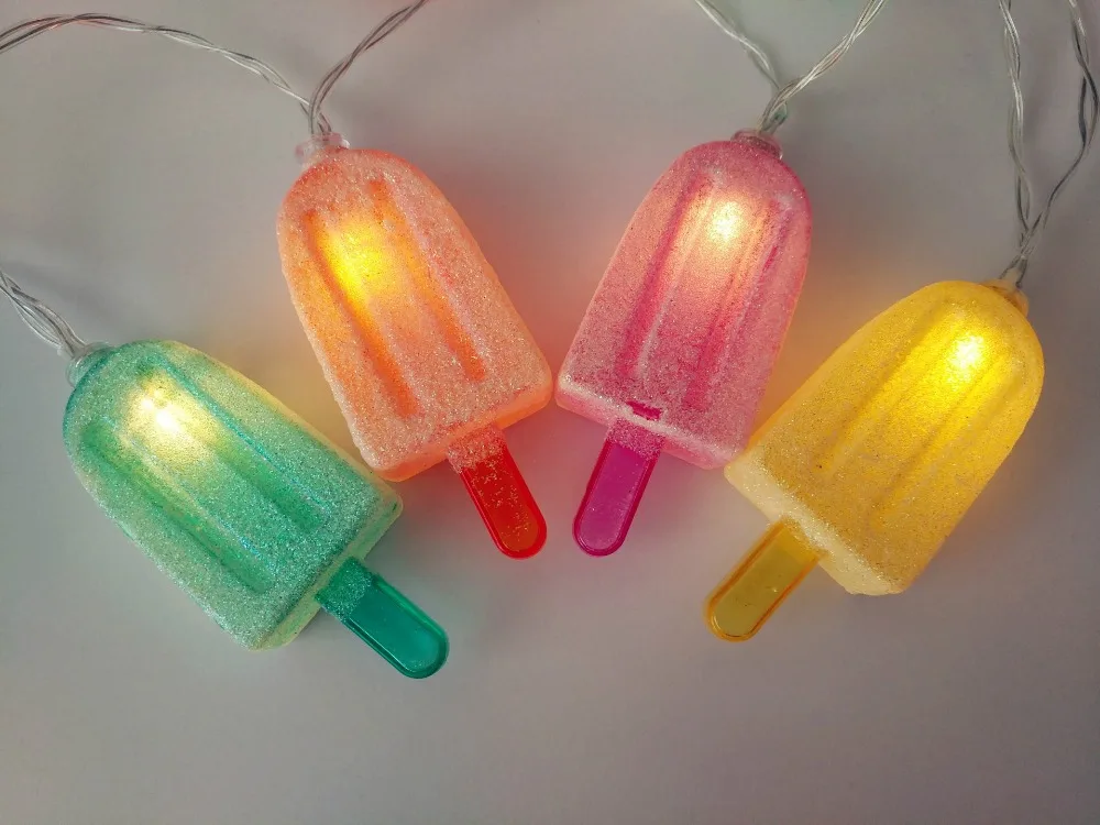 10 светодиодов Ice украшение в форме леденца огни мороженое вечерние партии