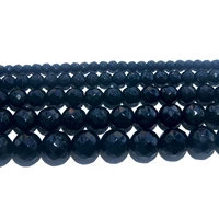 faceted natural stone black glass loose beads 4 6 8 10 12 mm pick size for jewelry making diy bracelet necklace material