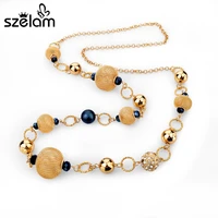 szelam colliers 2019 yellow african beads necklace women gold chain statement necklaces pendants vintage jewelry sne150827