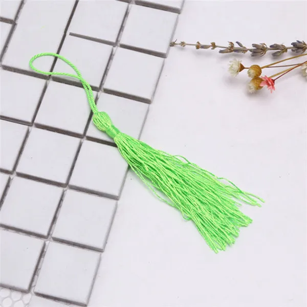 Light green Tassels 30 шт. полиэстер пушистые кисточки бахрома Кулон DIY Материал цветной шнур кисточки отделка дома вечерние украшения кисточки ленты аксессуары - Цвет: Light green Tassels