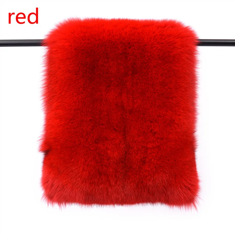 Red Шуба из натурального Лисьего меха, имитирующая выдру, цветная Женская модная зимняя теплая Съемная шуба из лисьего меха - Цвет: Red