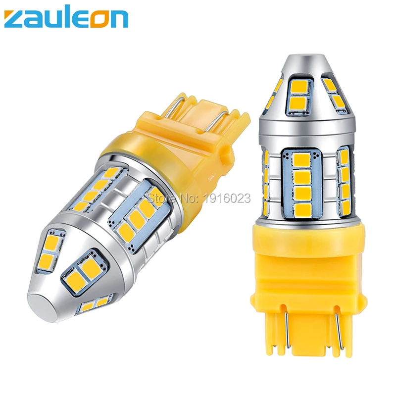 Zauleon 2 шт. 3157 3156 3057 3056 P27/7 Вт T25 желтый указатель поворота с 30SMD 2835 авто светодиодные