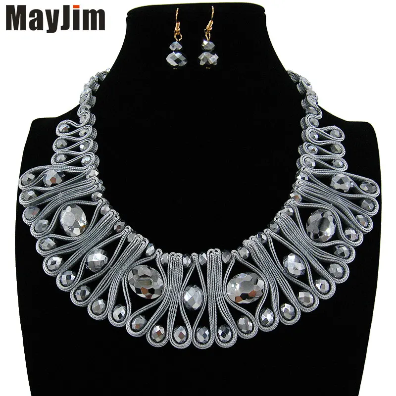 Женское колье чокер MayJim массивное ожерелье из золотистого плетения с большими