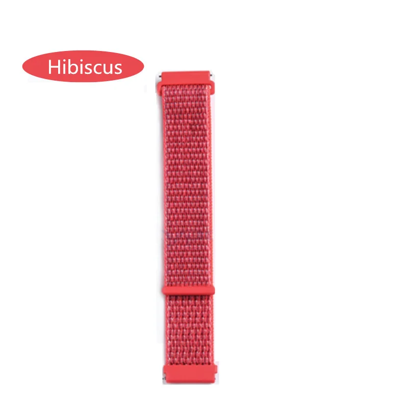 Hibiscus Спортивный нейлоновый ремешок для Xiaomi Amazfit ремешок Bip браслет huawei часы GT Honor Magic Huami Amazfit rhythm Stratos 2 band часы - Цвет: Hibiscus