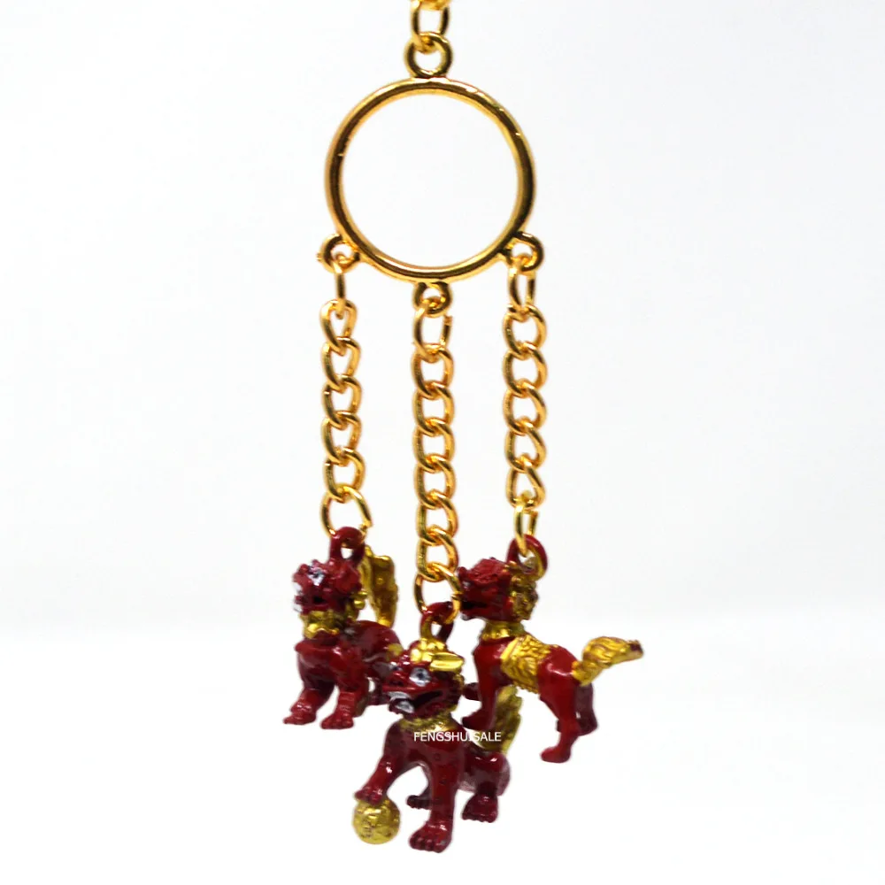 НОВЫЙ фэн шуй брелок с тремя львами W Fengshuisale красный браслет лентой W3363|bracelet