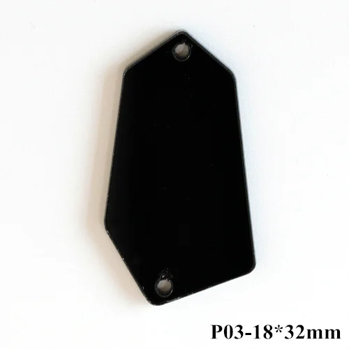 P03-18X32mm 50 шт./упак. черное зеркало пришить стразы неправильной формы акриловые зеркала черный стразы пришивные стразы украшения для одежды B3582 - Цвет: P03-18X32mm