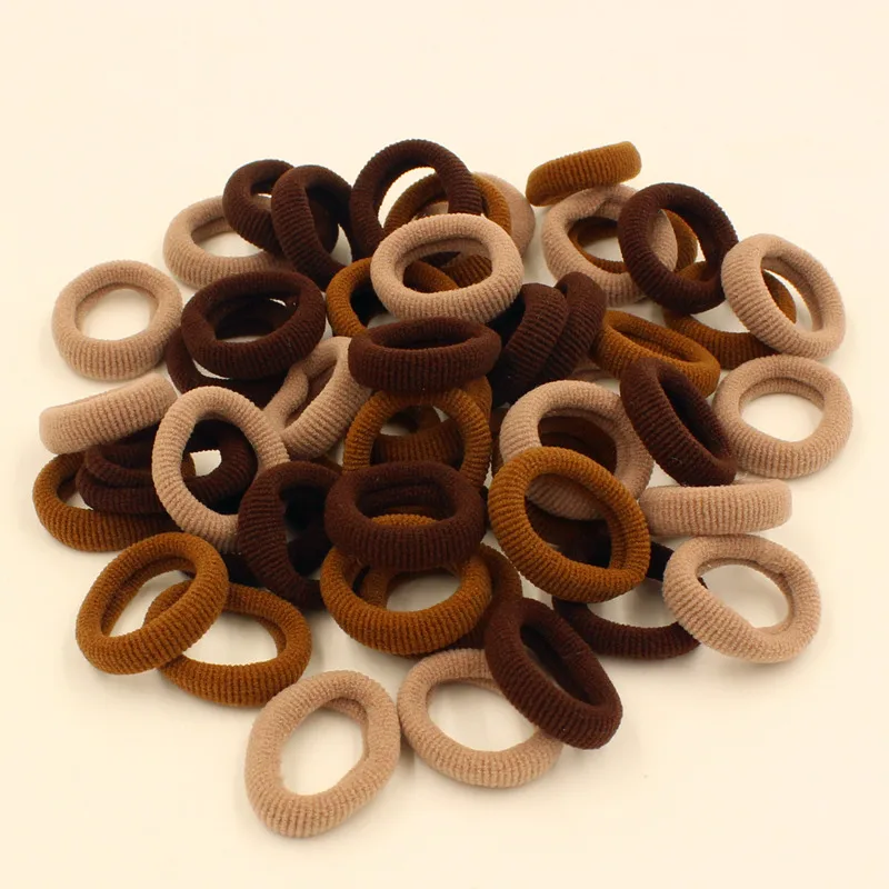 Brown Aikelina, 50 шт./лот, резинки, горячие конфеты, милые детские волосы для девочек, держатели, резинки, резинки, аксессуары для волос, головные уборы - Цвет: Brown