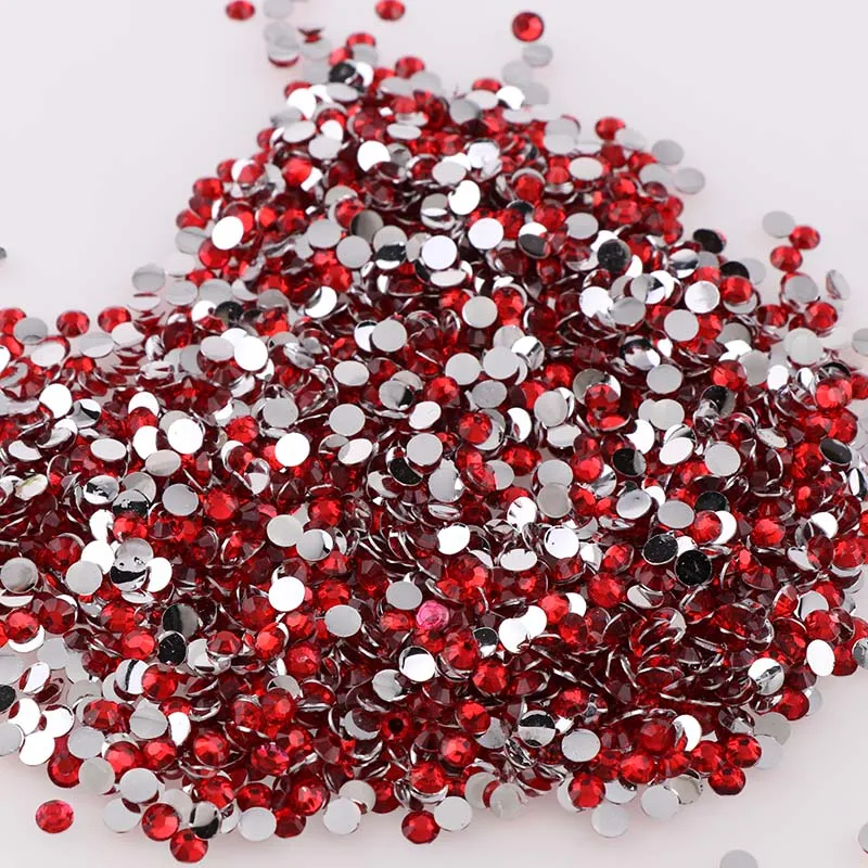 Светильник Siam Red 10000 шт. 2 3 4 5 мм круглые стразы из полимера с плоской задней