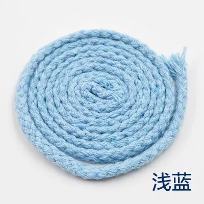 light blue 5 ярдов 6 мм хлопчатобумажная веревка для рукоделия, декоративная витая веревка для украшения ручной работы, шнурок для рукоделия - Цвет: light blue