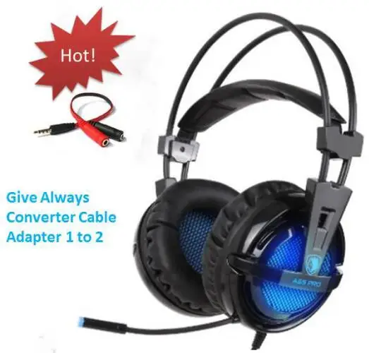SADES A55 pro Gaming headset повязка 3 5 мм проводной вибрации наушников стерео регулятор