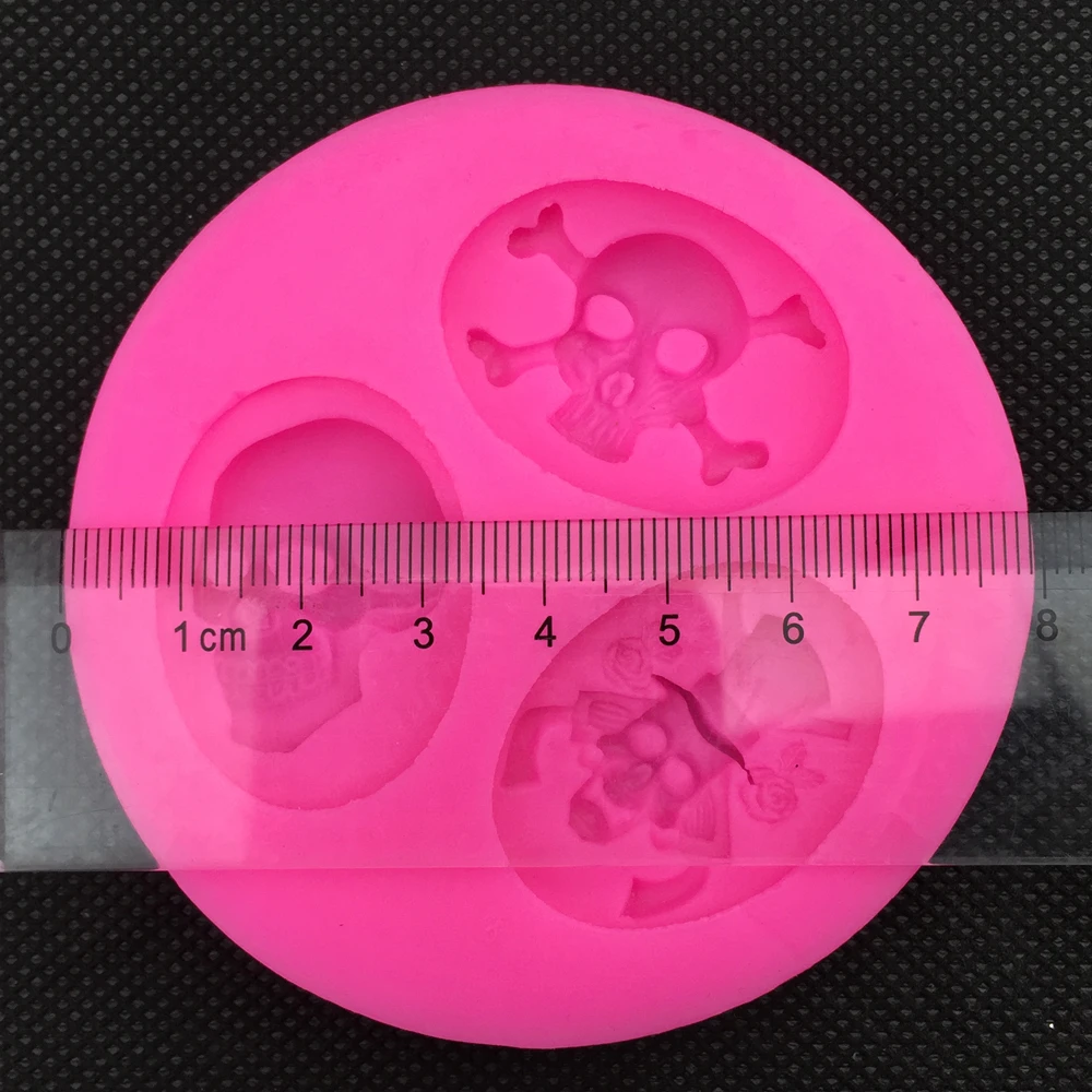 Хэллоуин Череп Форма 3D помадка торт Силиконовая форма пищевая мастика