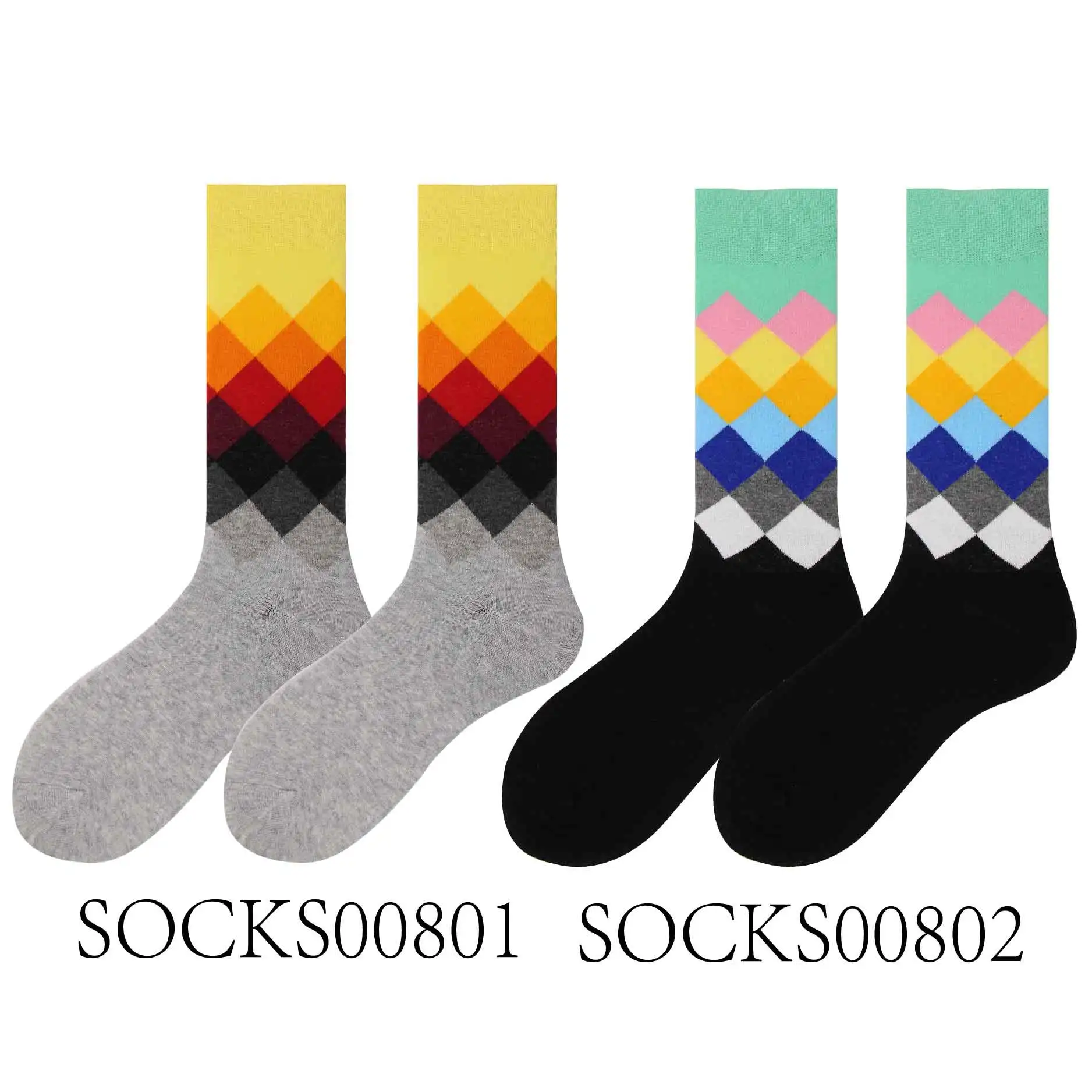 2pairs080102 Носки из чесаного хлопка для пары на весну, лето и осень, вечерние носки в горошек с рисунком в виде фруктов и бриллиантов для деловых поездок и отдыха - Цвет: 2pairs080102