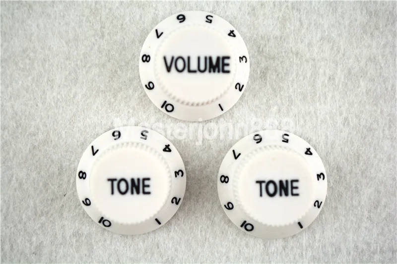 1 Набор ручек для электрогитары белого цвета с темной краской громкость и 2 тона