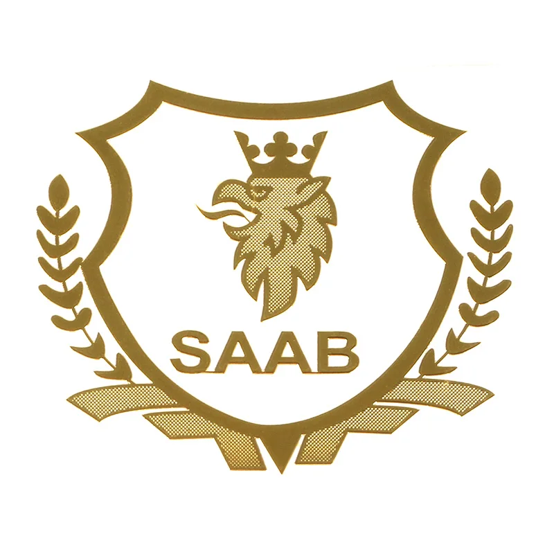 SAAB 2 шт./лот, Золотая 3D алюминиевая Автомобильная наклейка, эмблема, значок для Ford Opel Rada Mazda SEAT WRC Renault fiat KIA, автомобильные аксессуары для Toyota - Название цвета: SAAB