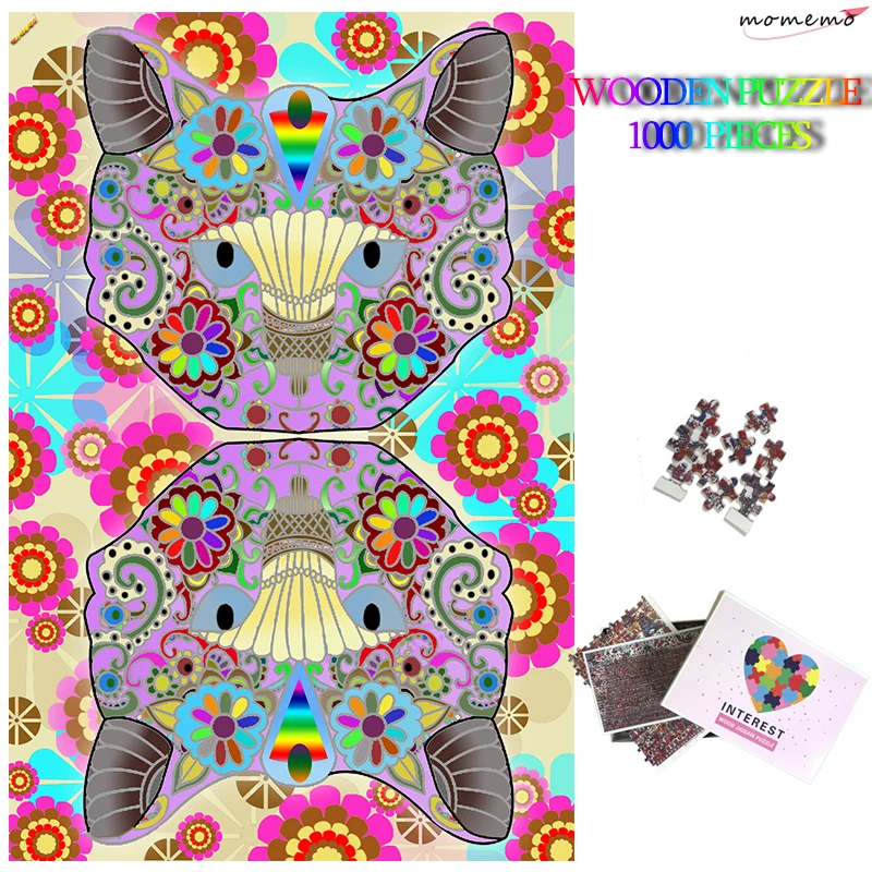 MOMEMO цветы и кошки головоломки 50*75 см деревянные 1000 шт. самолет игры игрушки для