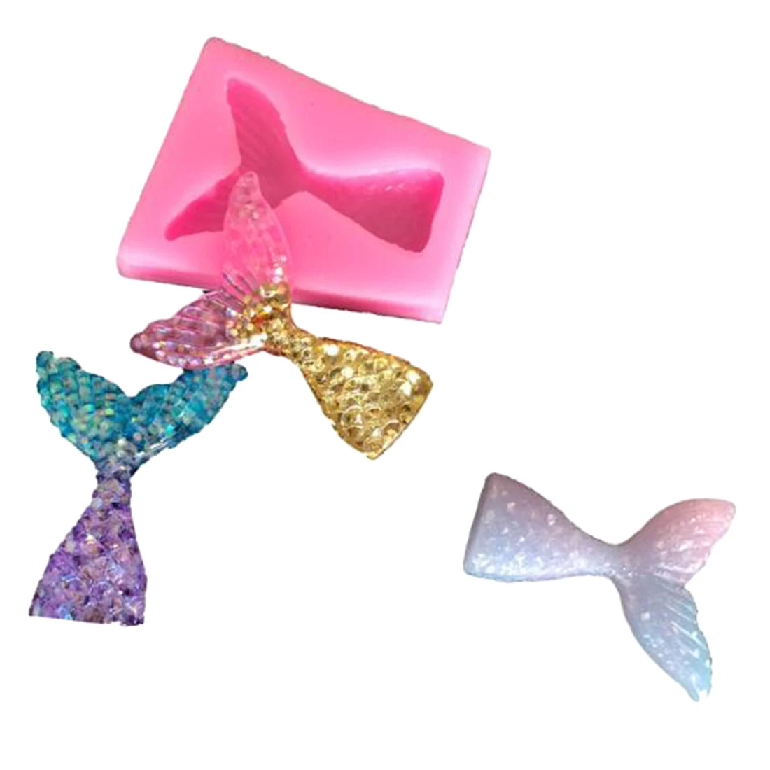 Новая рыба вилка хвост Сделай Сам Сахар ремесло торт DIY силиконовая форма помадка