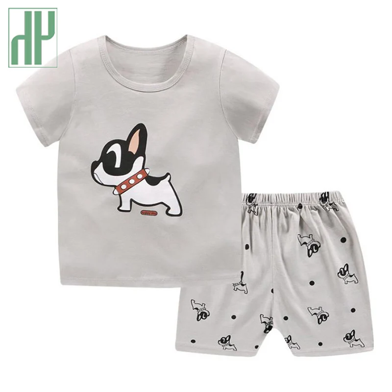 Для новорожденных для маленьких мальчиков Детская летняя одежда 2 шт./компл.