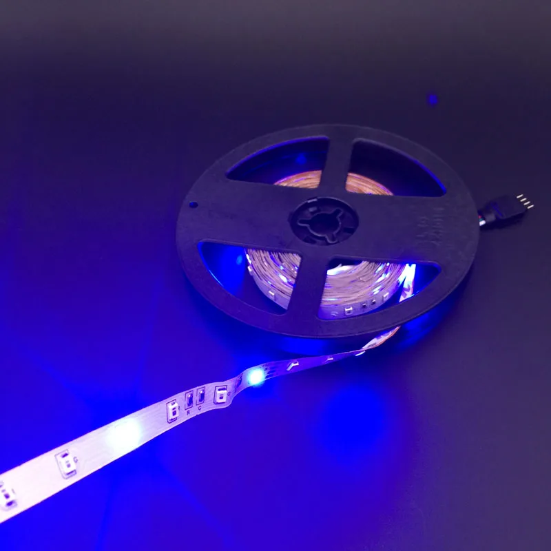 Цветная (RGB) 3528 SMD 60 светодиодный/м светодиодный полосы светильник + 24key пульт