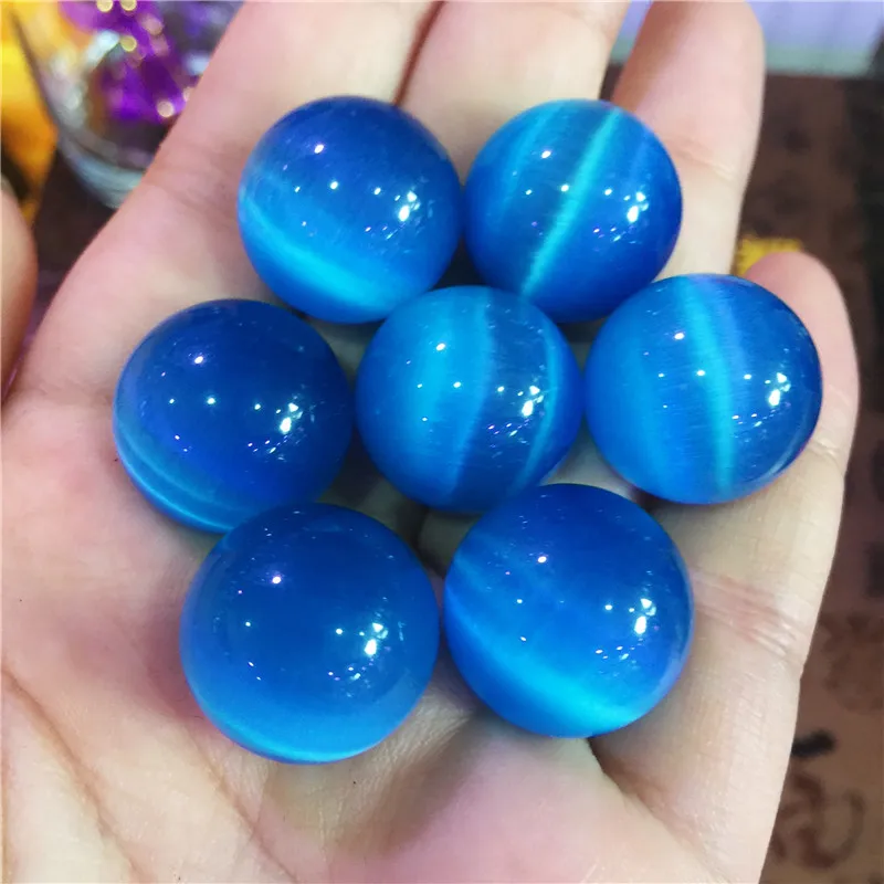 7 шт красивый кристалл кошачий глаз синий шар Многоцветный семь звезд массив
