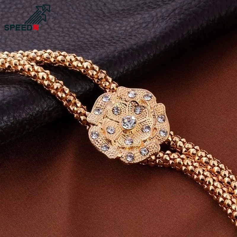 European and American alloy inlaid crystal pendant necklace earrings ring bracelet jewelry set bride holiday | Украшения и