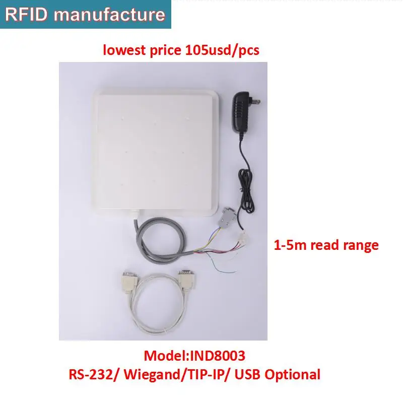 Цена производителя 1 5 м встроенный УВЧ RFID ридер среднего диапазона 8 дБи Круглый
