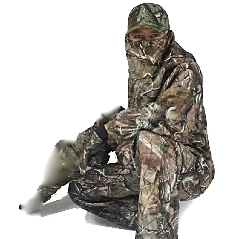 Водонепроницаемый Bionic Камуфляж Ghillie костюм для мужчин с капюшоном охотничья одежда осенняя куртка брюки костюм