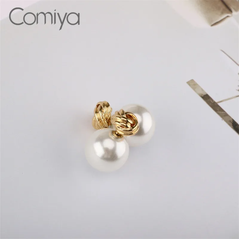 Comiya Gotic Fashion Dangle Earrings For Women Gold Color Zinc Alloy Boucle d'oreille Acrylic Pearl Ball Indian Drop Earring | Украшения
