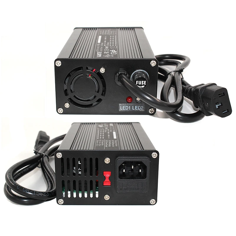 54 6v 4a charger 48v li ion battery smart charger used for 13s 48v li ion battery high power with fan aluminum case free global shipping