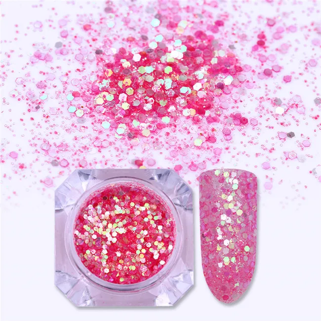 clearance sequins Голографический блестящий для ногтей порошок градиент лазер блестящая сахарная пудра пигмент пыль розовая фиолетовая для украшения ногтей маникюр декор - Цвет: clearance sequins