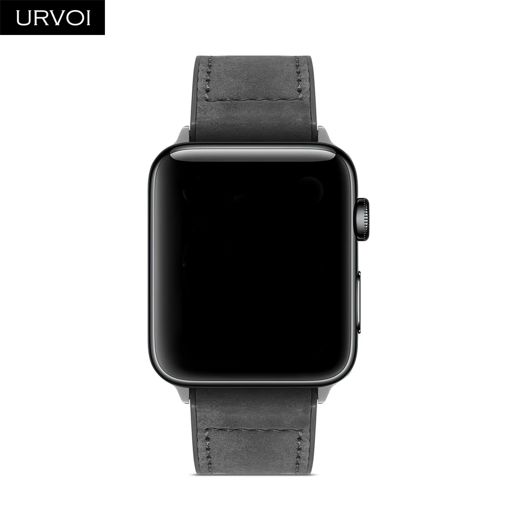 URVOI ремешок для apple watch series 5/4/3/2/1 Матовая Мягкая манжета Кожаный ремешок для наручных часов iwatch, комфортный Прочный классический пряжки дизайн