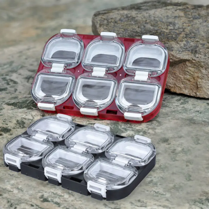 6 отсеков мини водонепроницаемый рыболовные снасти Коробка для рыболовных