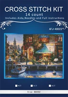 1114161827 cross stitch set lovely counted cross stitch kit evening night city embroidery dim dmc anchor