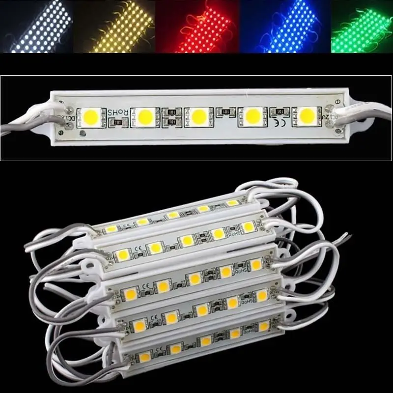 

100pcs/Lot Super Bright LED SMD 5050 White /Warm White/Red/Green/Blue/RGB Module strip light SMD 5LEDS Light Waterproof