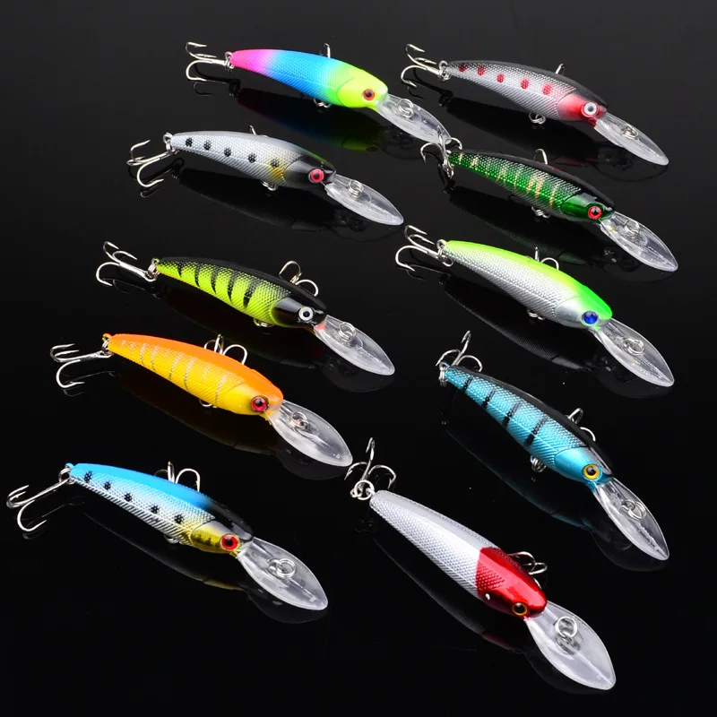 

FervorFOX 10 Pieces / Lot Fishing Lure Deep swim hard bait fish 9CM 8G artificial baits minnow fishing wobbler japan pesca