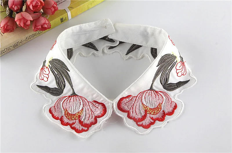 Розовая рубашка с вышивкой искусственный воротник Ретро стиль декоративный