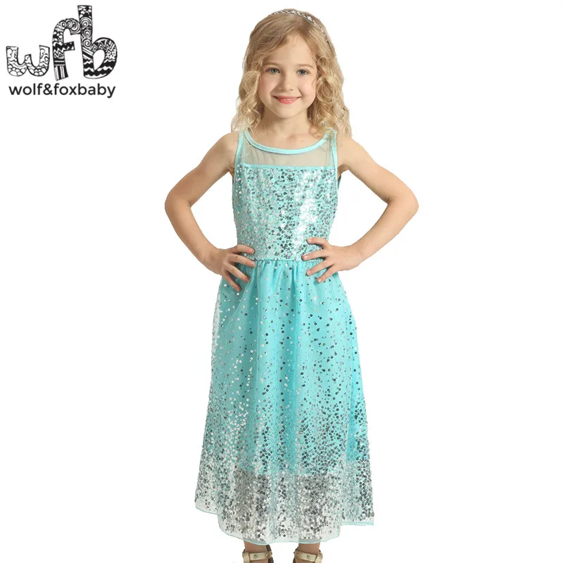 Розничная продажа От 5 до 14 лет платье без рукавов для Праздник моды блесток