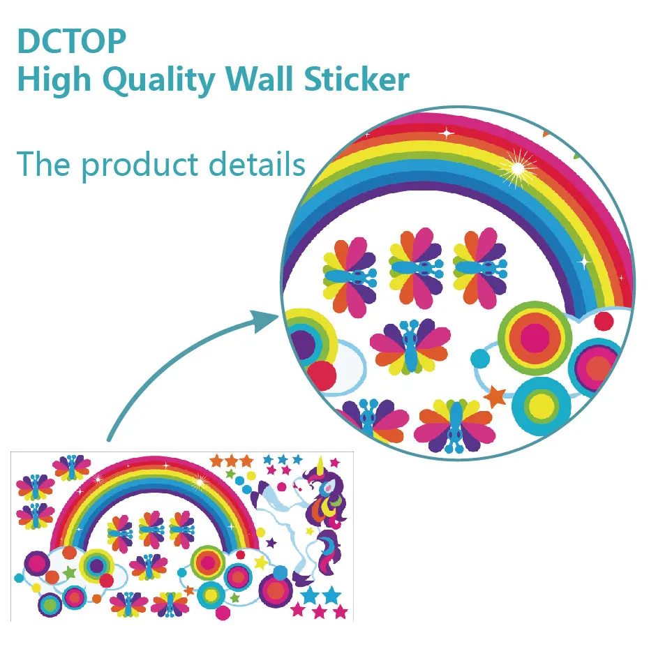 Милый единорог с радугой в парке аттракционов настенные наклейки декоративные