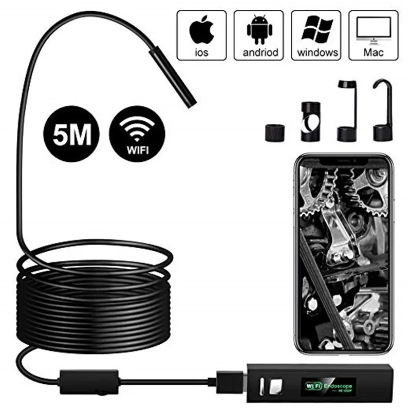 

Wifi Endoscope Camera IP68 Waterproof Borescope 2m-10m Semi Rigid/Soft Wire Inspection Camera Endoscope for Android/iOS PC