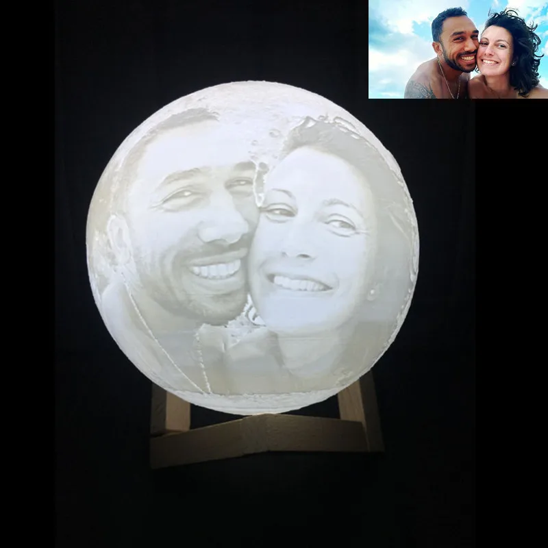 Индивидуальные личность 3D печать Луны Новинка свет Lunar зарядка через usb ночник Touch/Remote 2/16 цвета Лунный