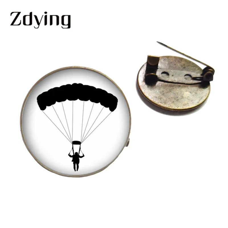 ZDYING брошь в форме воздушного шара стеклянный кабошон мультяшный Skydivers силуэт