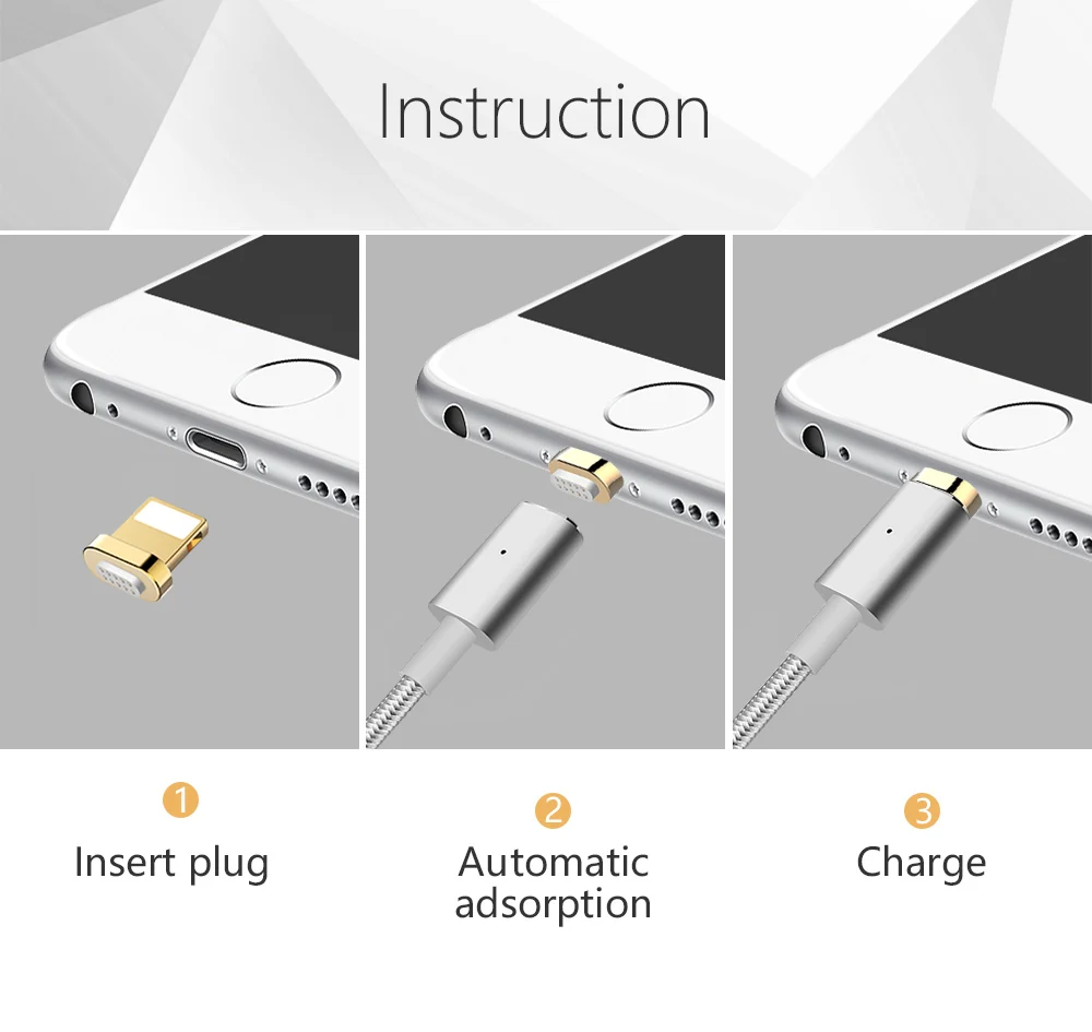 CASEIER 3 в 1 Магнитный светодиодный кабель для Apple iPhone IOS Type C Магнит Micro USB быстрой