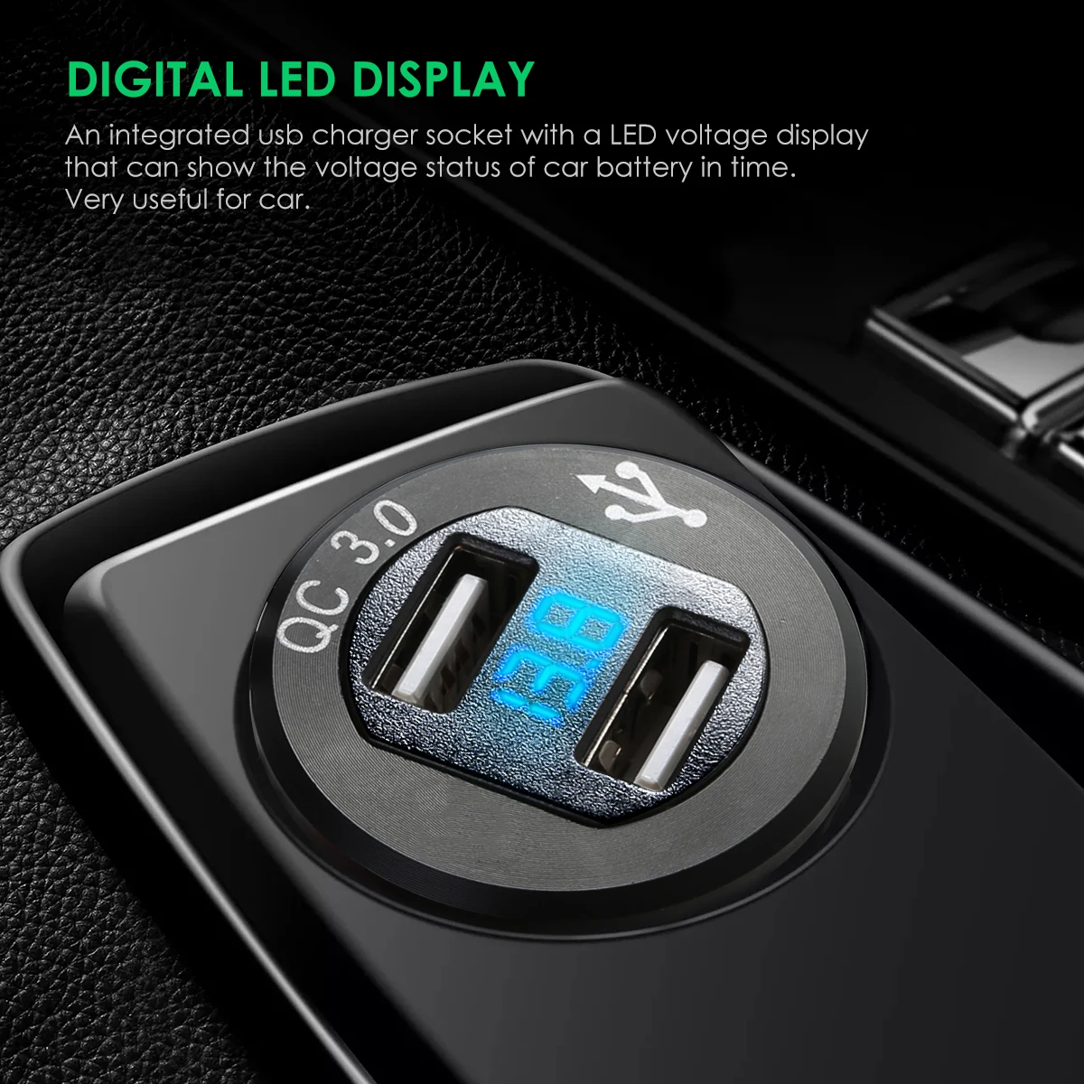 QC 3,0, алюминиевый светодиодный вольтметр для мотоцикла, лодки, автомобиля, 2 USB, зарядное устройство для автомобиля, мотоцикла, Прямая поставка, светодиодный измеритель напряжения
