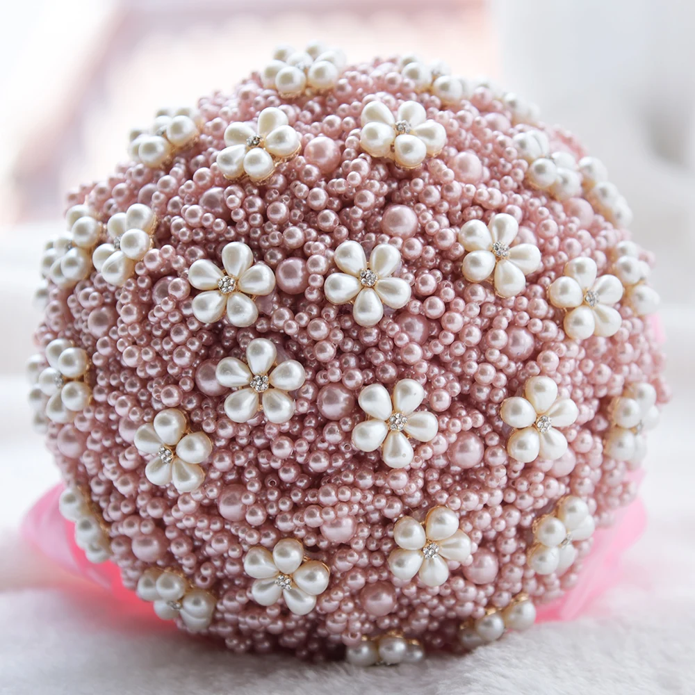 

Luxury Pearl Wedding Bouquet 2019 elegant Bridal Bridesmaid Flowers Artificial Fake flower Home Decoration Wedding Bouquet Women