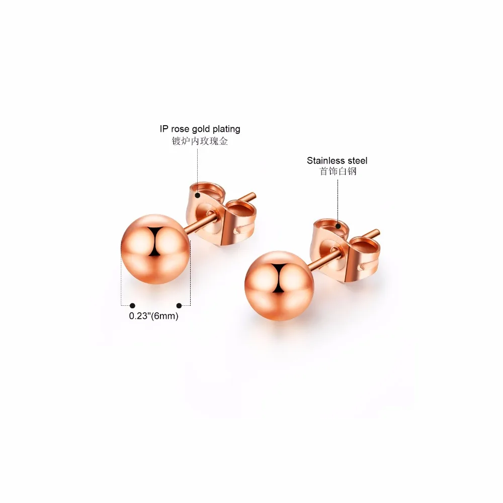 Мода женские серьги гвоздики с покрытием из розового золота|fashion stud earrings|little