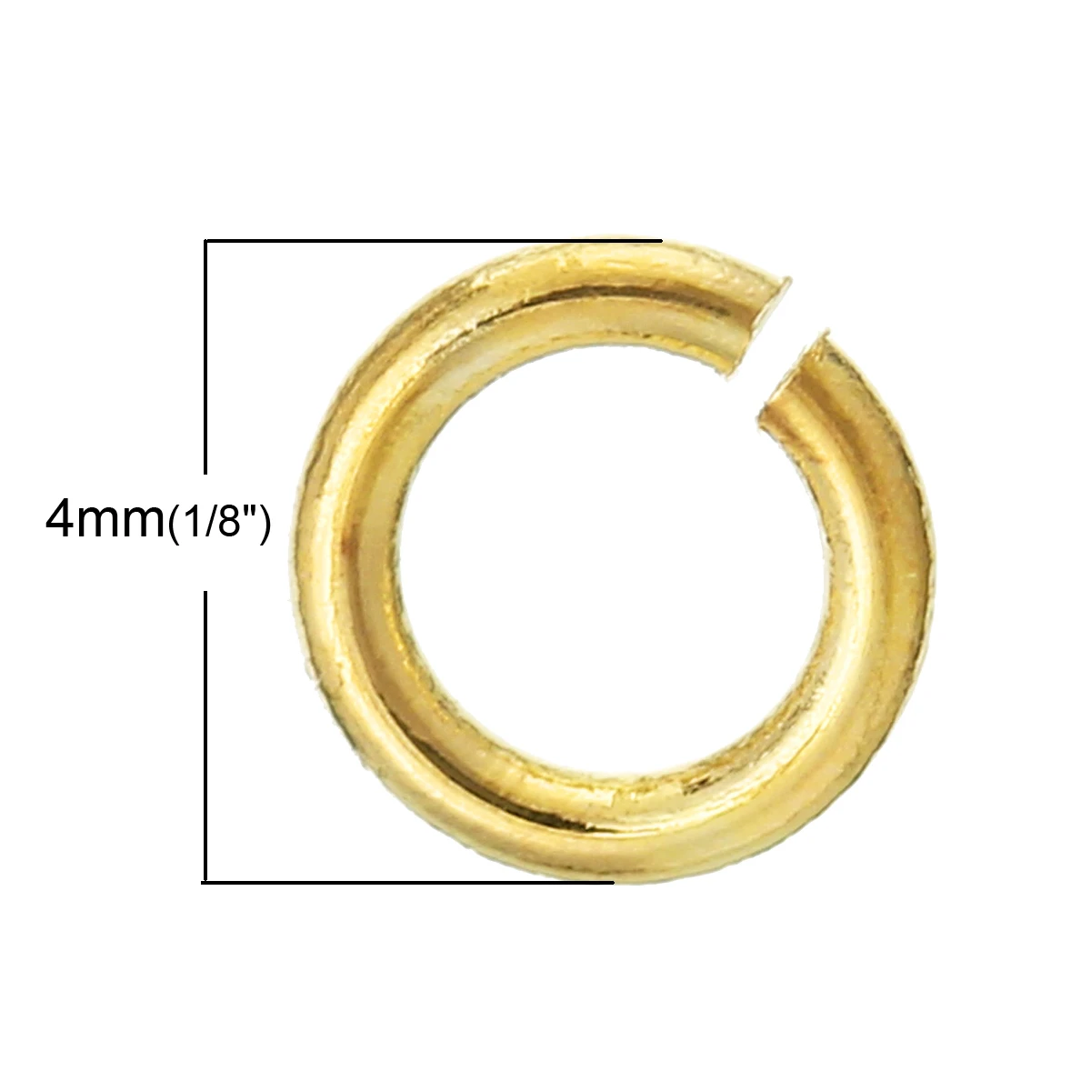 DoreenBeads медные открытые прыгающие кольца круглые позолоченные 4,0 мм(1/") Диаметр, 20 шт. новинка