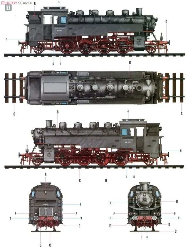 Hobby Boss 1/72 масштабные модели 82914 немецкий y баварский BR86 паровоз немецкий Dampflokomotive BR86