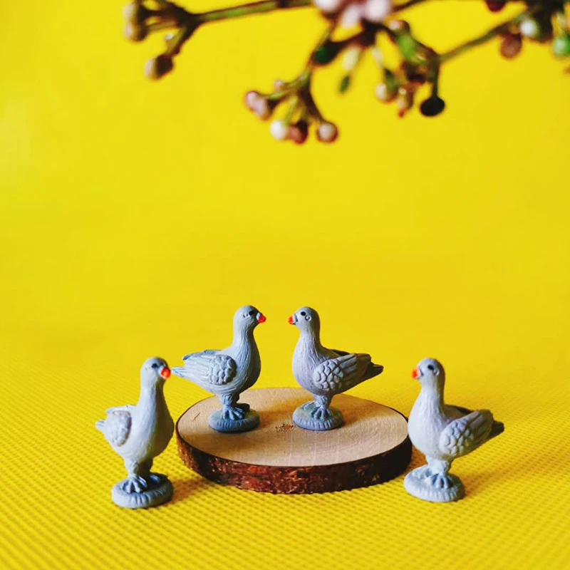 4 grey pigeon 4 шт. морские птицы/Голубь/попугаи/миниатюры/милый/Сказочный Сад/гном/мох Декор террариума/ремесла/Бонсай/бутылка для сада DIY принадлежности - Цвет: 4 grey pigeon