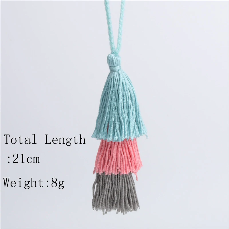 Naomy&ampZP 1PC Bohemian Handmade Bag Pendant Accessories Women Multicolor Cotton Tassel Key Chain Jewelry Charm Keychain Keyrings |