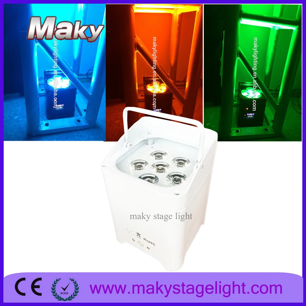6*18 Вт RGBAW + УФ беспроводной dmx512 led par может перезаряжаемый аккумулятор питания