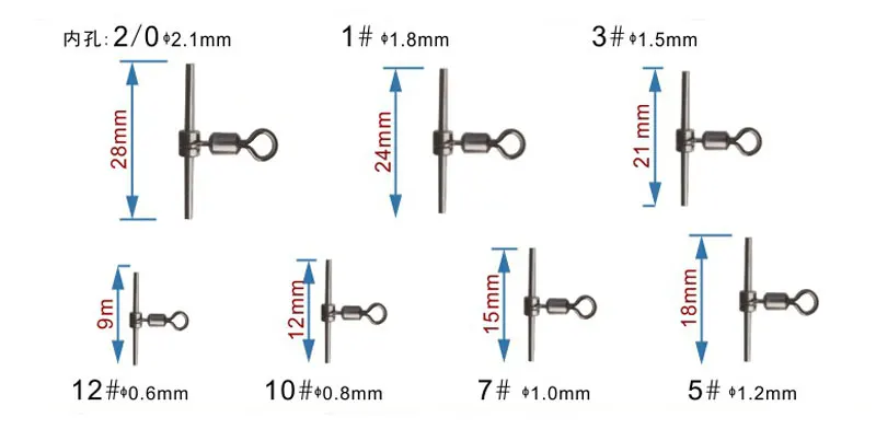 

[1000pcs] Cross-line Brass Head and Tuoe 3 Way Fishing Swivel Fishing Connector Fishhooks Fishing Accessories Size #2/0 To #12